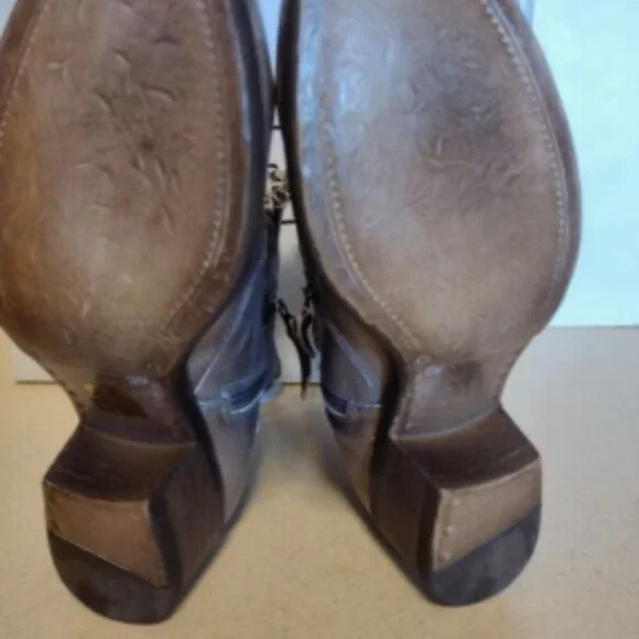 western flower boot, pewter, all leather rubber sole new in box 5.5, 6 - Picture 5 of 5